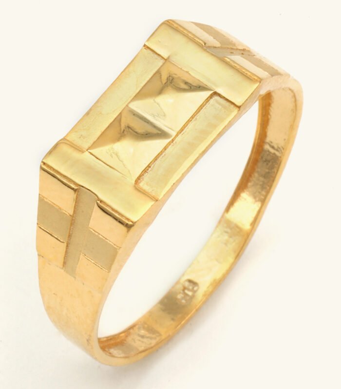 22ct Gold Gents Textured Matte Ring — Paper Cast, HUID Hallmarked