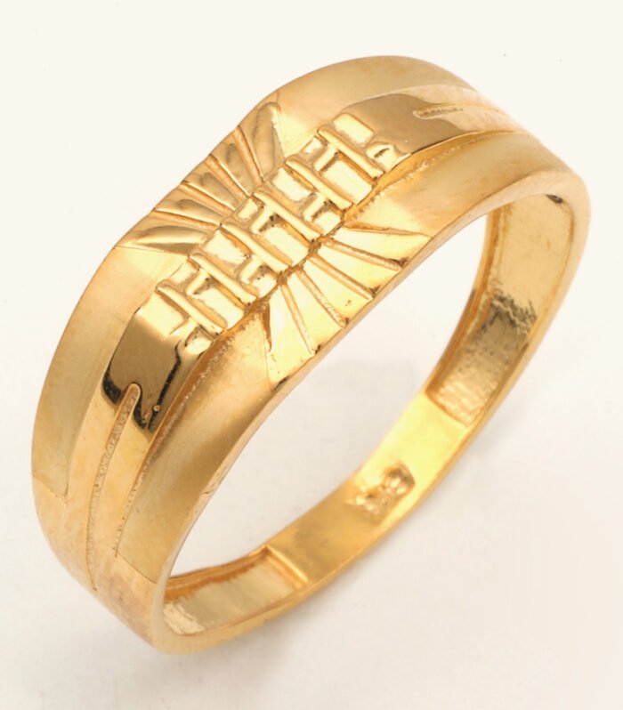 22ct Gold Gents Cocktail Statement Ring — Paper Cast, HUID Hallmarked