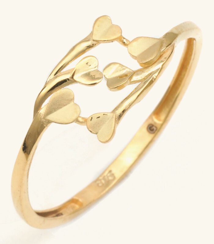 22ct Gold Ladies Geometric Minimal Ring — Modern Paper Cast, HUID Hallmarked