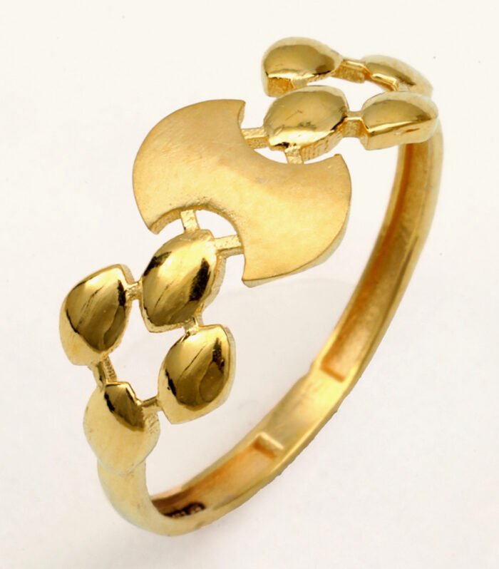 22ct Gold Ladies Star Motif Paper Cast Ring — Celestial Design, HUID Hallmarked