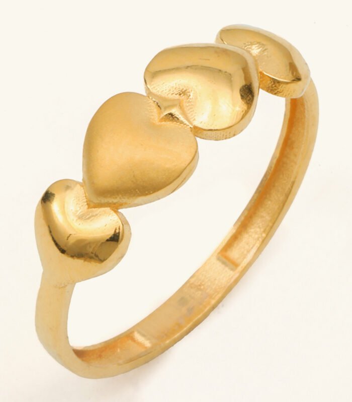 22ct Gold Ladies Dual-Layer Floral Ring — Layered Depth, HUID Hallmarked