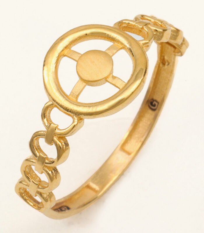 22ct Gold Ladies Paisley Motif Paper Cast Ring — Ethnic Art, HUID Hallmarked